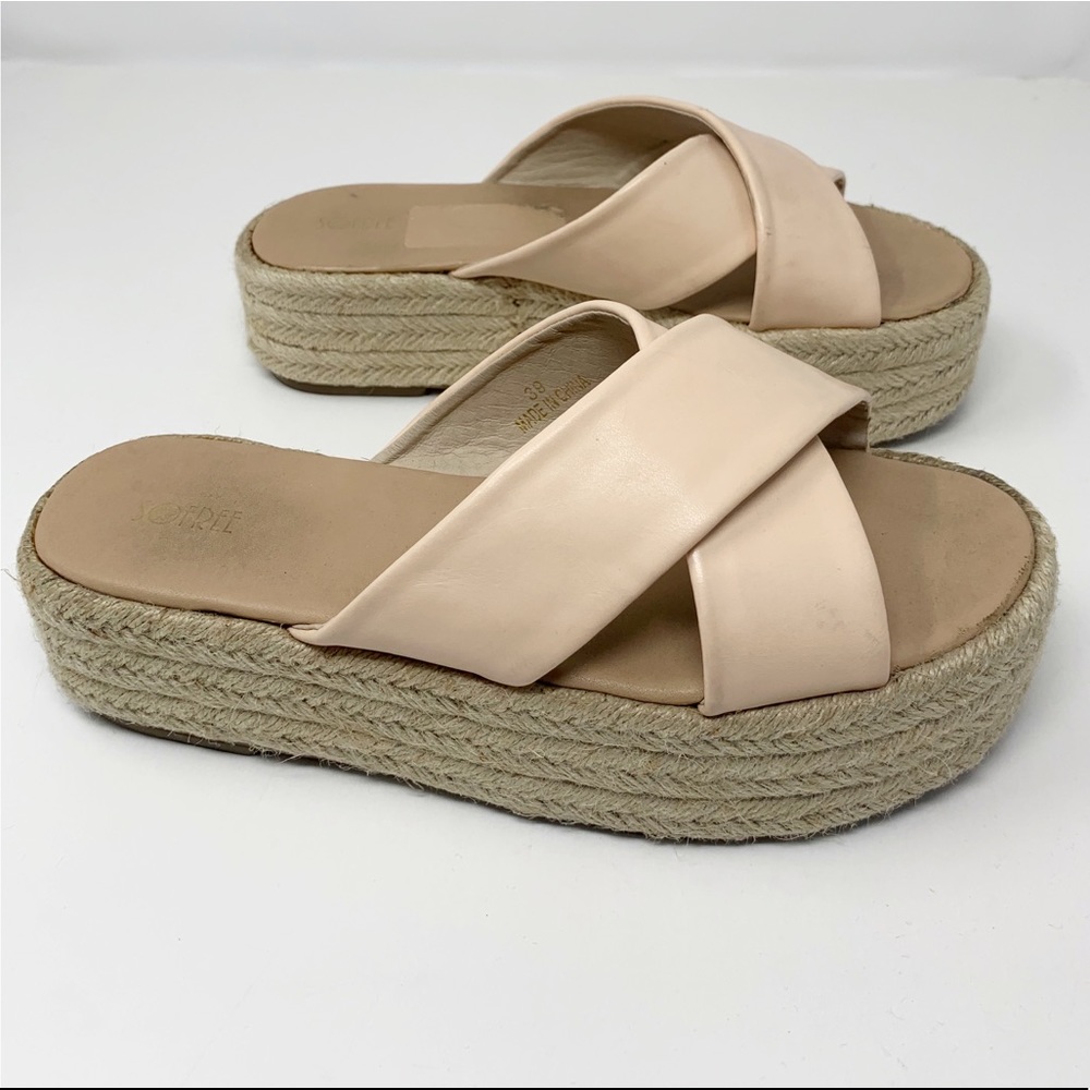 SoFree Nude Platform Espadrille Sandals 39
